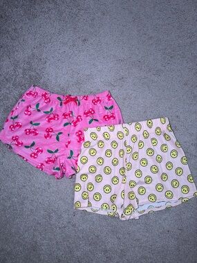 Pink Cherry & Pink Smiley Face Lounge Shorts Duo